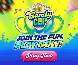 Candy Crush 300x250 banner reading JOIN THE FUN with a Play Now call to action